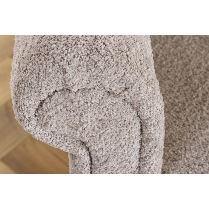 Rechte slaapbank MILES beige – Klassieke stoffen bank met bouclé stof en massief houten structuur