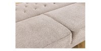 Zoom sur la structure du canapé convertible droit en tissu bouclette beige de la collection MILES