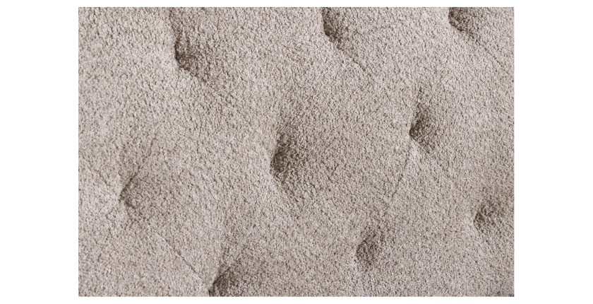 Zoom sur le motif du canapé convertible droit en tissu bouclette beige de la collection MILES
