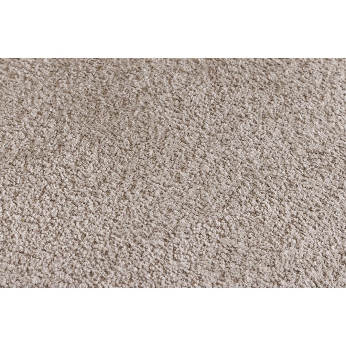 Rechte slaapbank MILES beige – Klassieke stoffen bank met bouclé stof en massief houten structuur