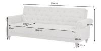 Dimensions du canapé convertible droit en tissu bouclette beige de la collection MILES