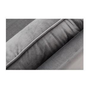 Zoom sur la couture du canapé droit convertible DANNA gris