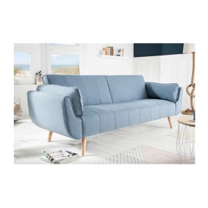 Canapé droit convertible DANNA bleu mis en situation