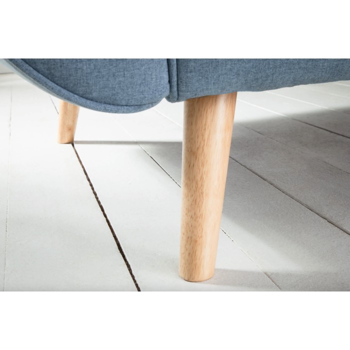 Divano dritto DANNA azzurro chiaro – Divano scandinavo trasformabile in tessuto