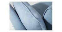 Zoom sur l'un des coussins du canapé droit convertible DANNA bleu