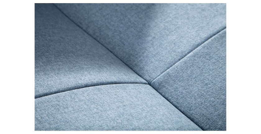 Zoom sur la texture du canapé droit convertible DANNA bleu