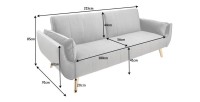 Dimensions du canapé droit convertible DANNA bleu