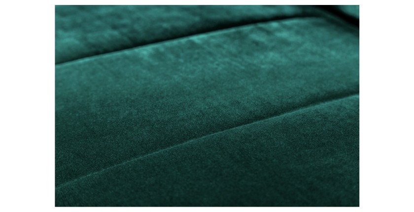 Zoom sur la texture du canapé droit convertible DANNA vert émeraude