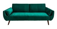 Divano dritto DANNA verde smeraldo – Divano scandinavo convertibile in velluto