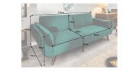 Divano dritto DANNA verde smeraldo – Divano scandinavo convertibile in velluto