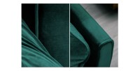 Zoom sur les détails du canapé droit convertible DANNA vert émeraude avec pieds en métal