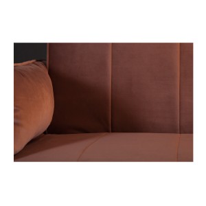 Zoom sur le dossier du canapé droit convertible DANNA rose poudré