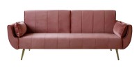 Canapé droit convertible DANNA rose poudré