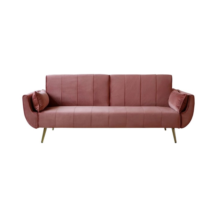 Canapé droit convertible DANNA rose poudré