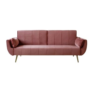 Canapé droit convertible DANNA rose poudré