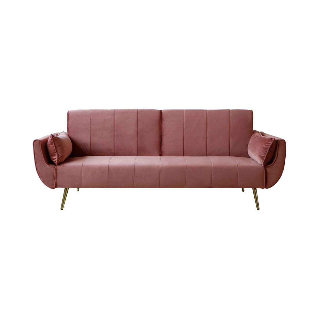 Canapé droit convertible DANNA rose poudré