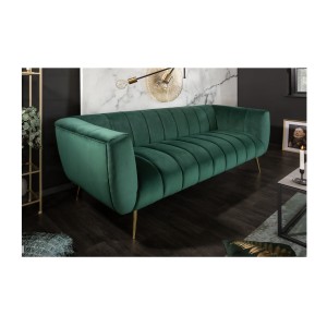 Canapé droit NORA vert émeraude vu de côté