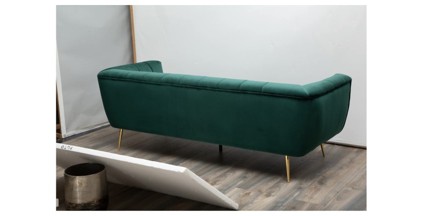 Canapé droit NORA vert émeraude vu de dos