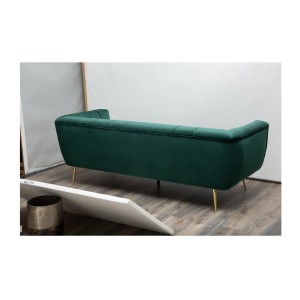 Canapé droit NORA vert émeraude vu de dos