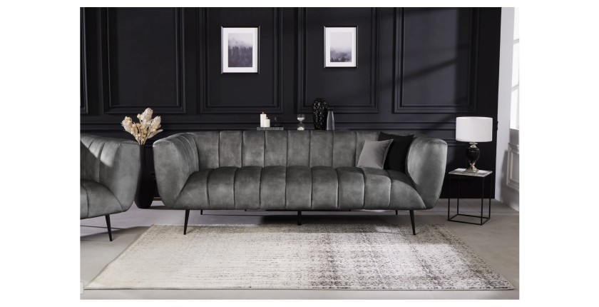 Canapé droit NORA gris vu de face