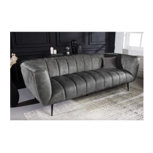 Canapé droit NORA gris mis en situation