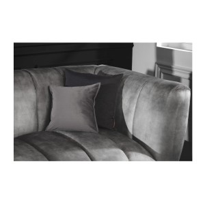 Zoom sur le coin du canapé droit NORA gris