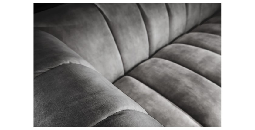 Zoom sur la texture du canapé droit NORA gris
