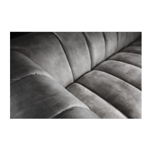 Zoom sur la texture du canapé droit NORA gris
