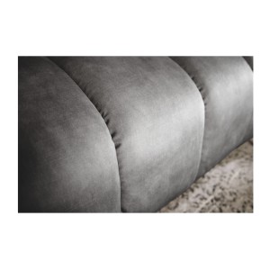 Zoom sur les motifs du canapé droit NORA gris