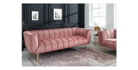 Canapé droit DANNA rose poudré vu de côté