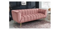 Canapé droit DANNA rose poudré mis en situation