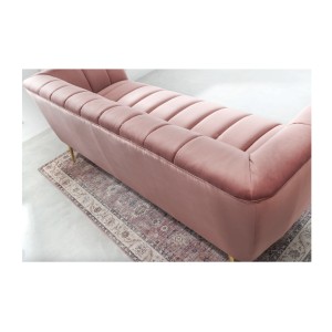 Canapé droit DANNA rose poudré vu de dos