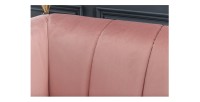 Zoom sur le dossier du canapé droit DANNA rose poudré