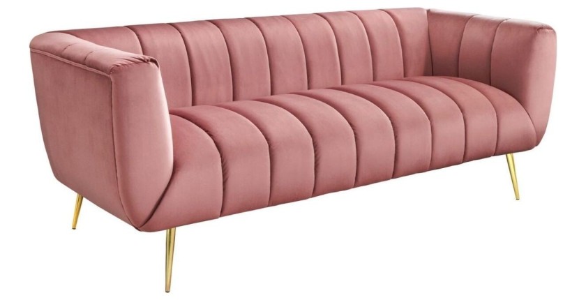 Canapé droit DANNA rose poudré