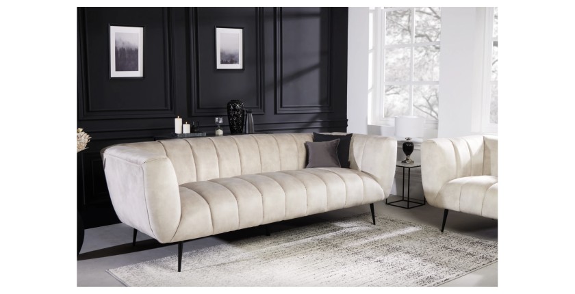 Canapé droit DANNA blanc vu de côté