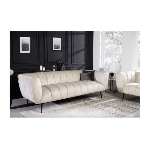 Canapé droit DANNA blanc vu de côté