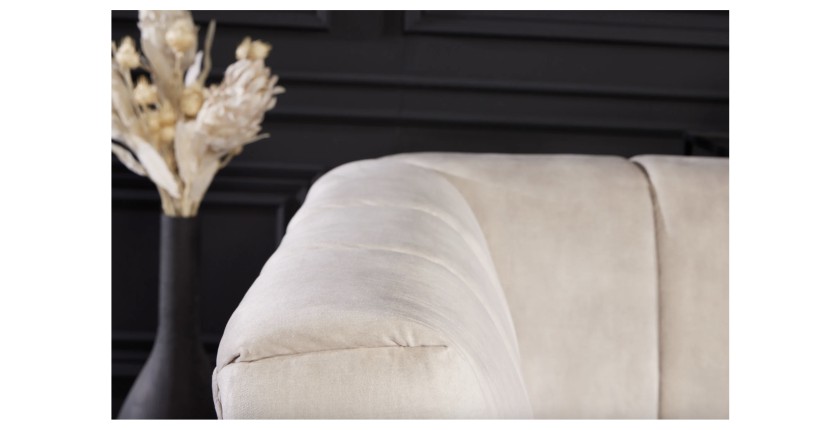 Zoom sur le dossier du canapé droit DANNA blanc
