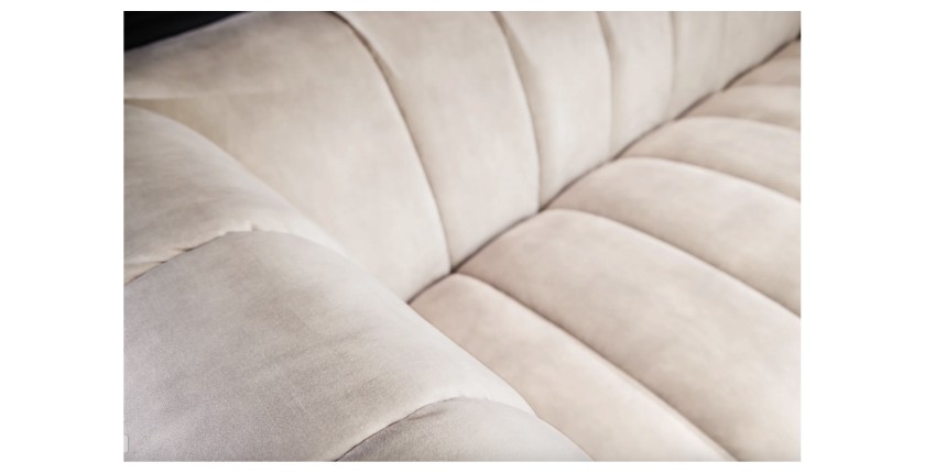 Zoom sur la texture du canapé droit DANNA blanc