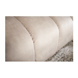 Zoom sur la tranche du canapé droit DANNA blanc