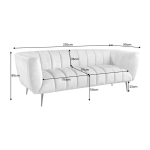 Dimensions du canapé droit DANNA blanc