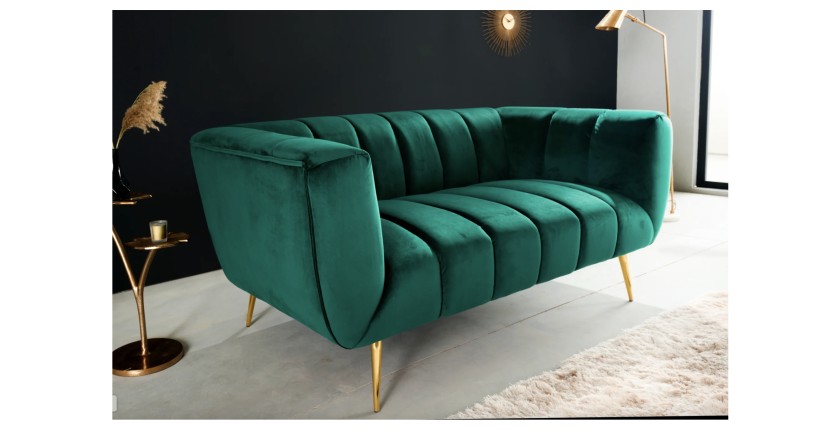 Canapé droit NORA vert en 165cm mis en situation