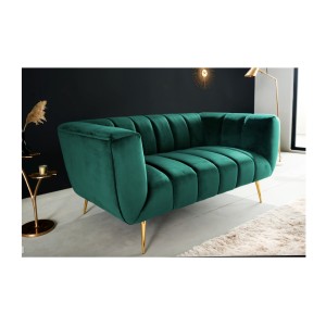 Canapé droit NORA vert en 165cm mis en situation