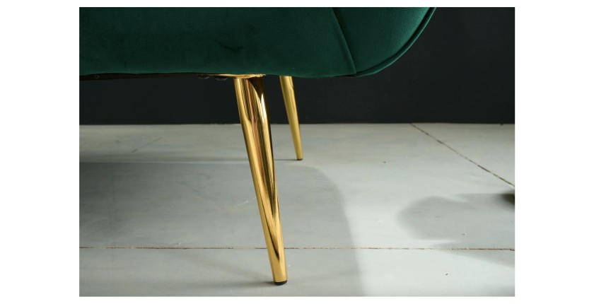 Zoom sur les pieds du canapé droit NORA vert en 165cm