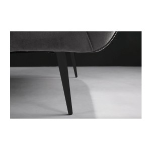 Zoom sur l'un des pieds du canapé droit NORA gris en 165cm