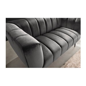 Zoom sur l'angle du canapé droit NORA gris en 165cm