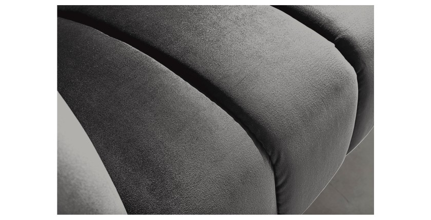 Zoom sur la texture du canapé droit NORA gris en 165cm