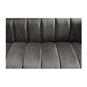 Zoom sur les motifs du canapé droit NORA gris en 165cm