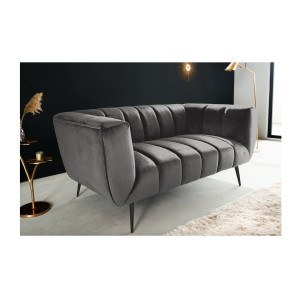 Canapé droit NORA gris en 165cm mis en situation