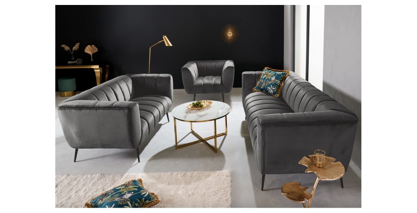 Canapé droit NORA gris en 165cm avec d'autres modèles