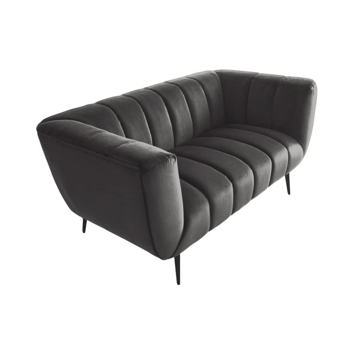 Canapé droit NORA gris en 165cm